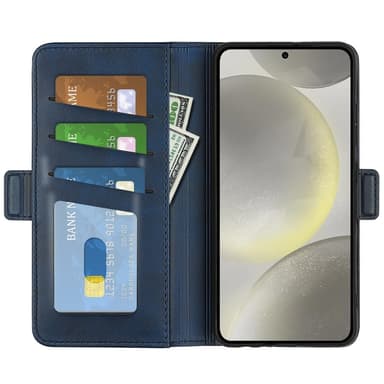 SKALO Samsung S24 FE Premium Wallet Lompakkokotelo - Sininen