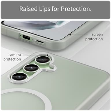 SKALO Samsung S24 FE Matta Translucent Hybrid Suojakuori - Valkoinen