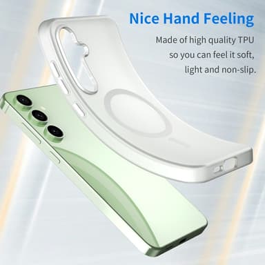 SKALO Samsung S24 FE Matta Translucent Hybrid Suojakuori - Valkoinen