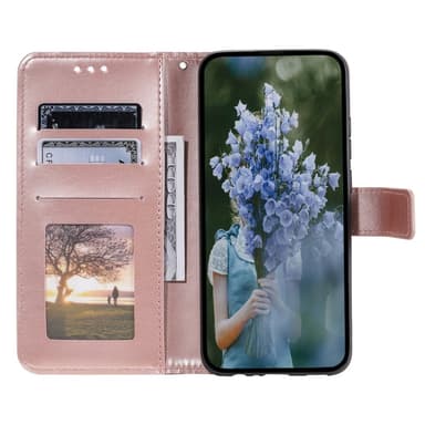 SKALO Samsung S24 FE Mandala lompakkokotelo - Ruusukulta