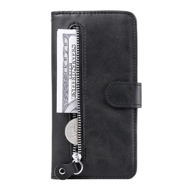 SKALO Xiaomi Redmi 14C Classic Lompakkokotelo vetoketjullinen lokero - Musta