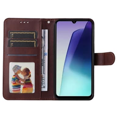 SKALO Xiaomi Redmi 14C PU-nahkainen Lompakkokotelo - Ruskea