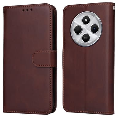 SKALO Xiaomi Redmi 14C PU-nahkainen Lompakkokotelo - Ruskea