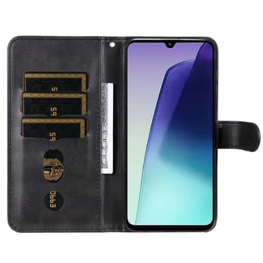 SKALO Xiaomi Redmi 14C Classic Lompakkokotelo vetoketjullinen lokero - Musta