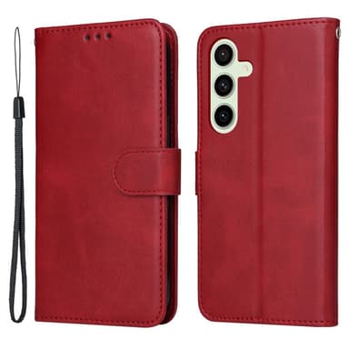 SKALO Samsung S24 FE PU-nahkainen Lompakkokotelo - Punainen