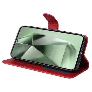 SKALO Samsung S24 FE PU-nahkainen Lompakkokotelo - Punainen