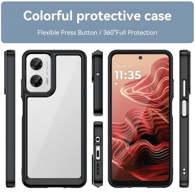 SKALO Motorola Moto G35 5G Väri Puskurin Suojakuori - Musta