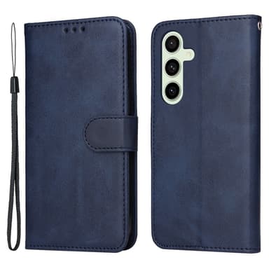 SKALO Samsung S24 FE PU-nahkainen Lompakkokotelo - Sininen