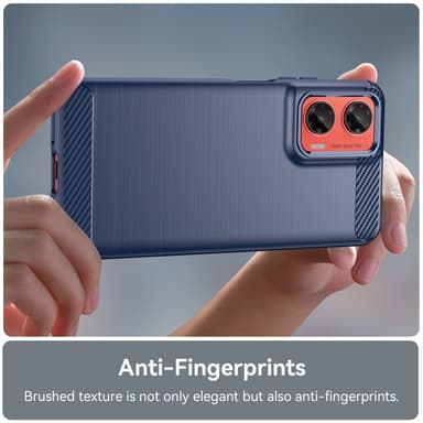 SKALO Motorola Moto G35 5G Armor Carbon Iskunkestävä TPU suojakuori - Sininen