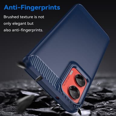 SKALO Motorola Moto G35 5G Armor Carbon Iskunkestävä TPU suojakuori - Sininen