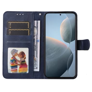 SKALO Xiaomi 14T PU-nahkainen Lompakkokotelo - Sininen