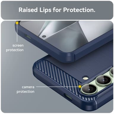 SKALO Samsung S24 FE Armor Carbon Iskunkestävä TPU suojakuori - Sininen