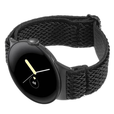 SKALO Punottu nailonranneke Google Pixel Watch / Pixel Watch 2 - Musta