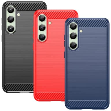 SKALO Samsung S24 FE Armor Carbon Iskunkestävä TPU suojakuori - Sininen