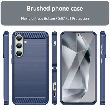 SKALO Samsung S24 FE Armor Carbon Iskunkestävä TPU suojakuori - Sininen