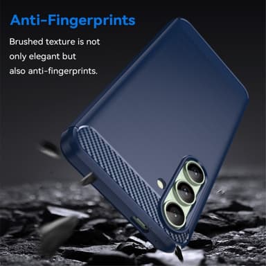 SKALO Samsung S24 FE Armor Carbon Iskunkestävä TPU suojakuori - Sininen