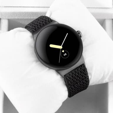 SKALO Punottu nailonranneke Google Pixel Watch / Pixel Watch 2 - Musta