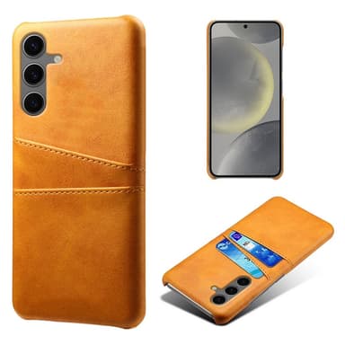SKALO Samsung S24 FE PU-nahkainen Suojakuori Lompakolla - Vaaleanruskea