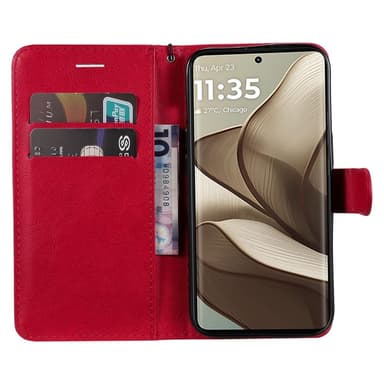 SKALO Motorola Edge 50 5G PU-nahkainen Lompakkokotelo - Punainen