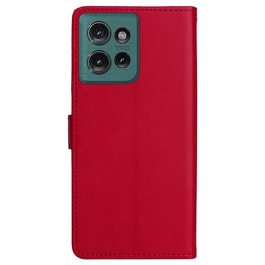 SKALO Motorola Edge 50 5G PU-nahkainen Lompakkokotelo - Punainen