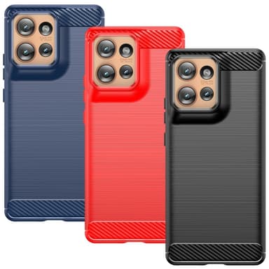 SKALO Motorola Edge 50 5G Armor Carbon Iskunkestävä TPU suojakuori - Sininen