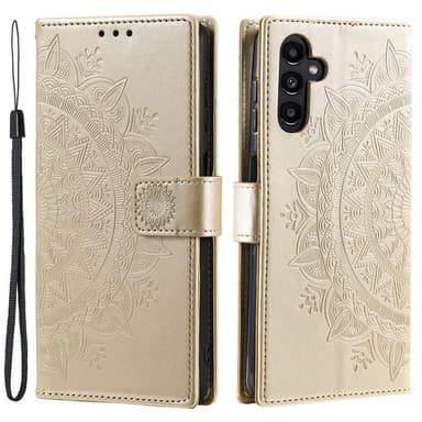 SKALO Samsung S24 FE Mandala lompakkokotelo - Kulta