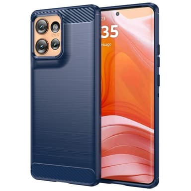 SKALO Motorola Edge 50 5G Armor Carbon Iskunkestävä TPU suojakuori - Sininen