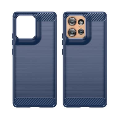 SKALO Motorola Edge 50 5G Armor Carbon Iskunkestävä TPU suojakuori - Sininen