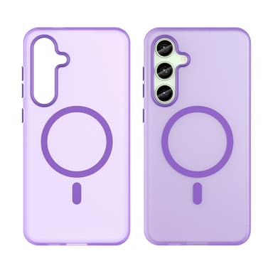 SKALO Samsung S24 FE Matta Translucent Hybrid Suojakuori - Tumman violetti