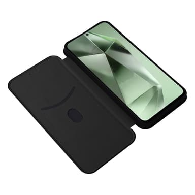 SKALO Samsung S24 FE Carbon Fiber Lompakkokotelo - Musta