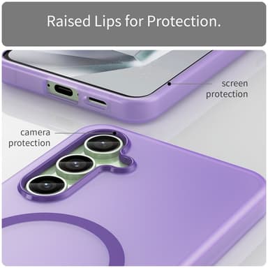 SKALO Samsung S24 FE Matta Translucent Hybrid Suojakuori - Tumman violetti
