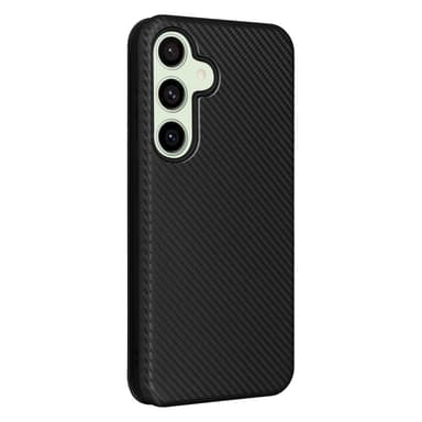 SKALO Samsung S24 FE Carbon Fiber Lompakkokotelo - Musta