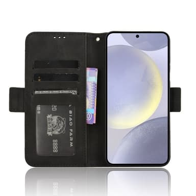 SKALO Samsung S24 FE 6-lokeroa Lompakkokotelo - Musta