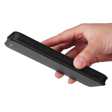 SKALO Samsung S24 FE Carbon Fiber Lompakkokotelo - Musta