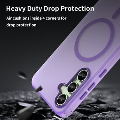 SKALO Samsung S24 FE Matta Translucent Hybrid Suojakuori - Tumman violetti