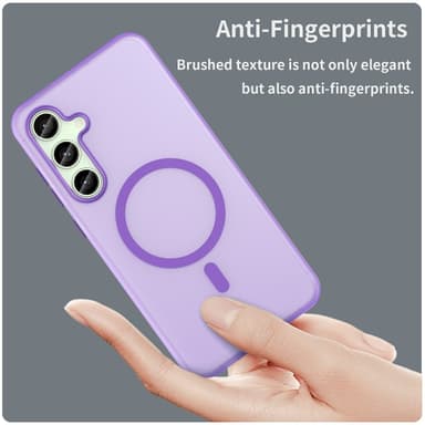 SKALO Samsung S24 FE Matta Translucent Hybrid Suojakuori - Tumman violetti