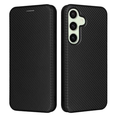 SKALO Samsung S24 FE Carbon Fiber Lompakkokotelo - Musta