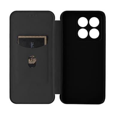 SKALO Xiaomi 14T Carbon Fiber Lompakkokotelo - Musta