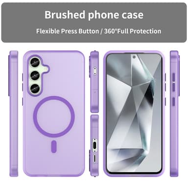 SKALO Samsung S24 FE Matta Translucent Hybrid Suojakuori - Tumman violetti