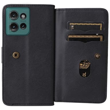 SKALO Motorola Edge 50 5G 10-lokeroa Lompakkokotelo - Musta