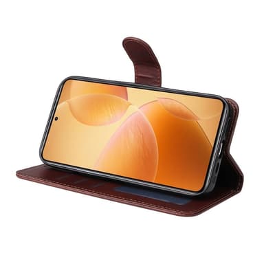 SKALO Xiaomi 14T Pro PU-nahkainen Lompakkokotelo - Ruskea