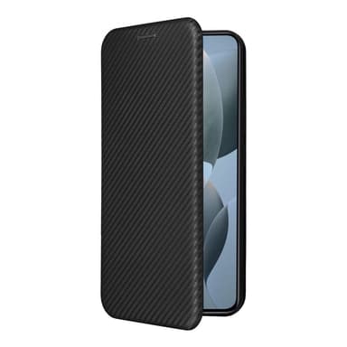 SKALO Xiaomi 14T Carbon Fiber Lompakkokotelo - Musta
