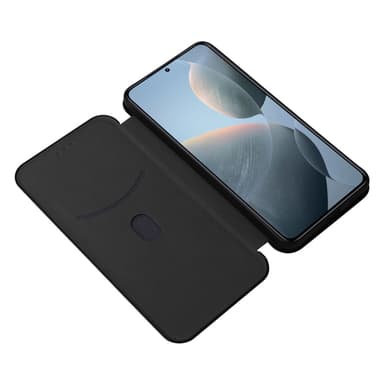 SKALO Xiaomi 14T Carbon Fiber Lompakkokotelo - Musta