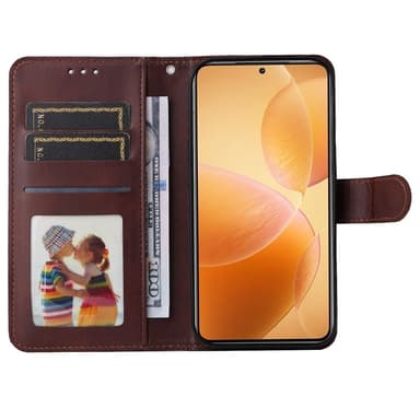 SKALO Xiaomi 14T Pro PU-nahkainen Lompakkokotelo - Ruskea