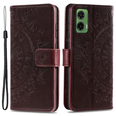 SKALO Motorola Moto G35 5G Mandala lompakkokotelo - Ruskea