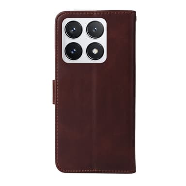 SKALO Xiaomi 14T Pro PU-nahkainen Lompakkokotelo - Ruskea