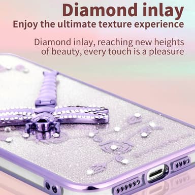 SKALO Xiaomi Redmi 14C KADEM Dragonfly Glitter Suojakuori - Violetti
