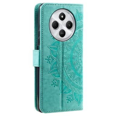 SKALO Xiaomi Redmi 14C Mandala lompakkokotelo - Turkoosi