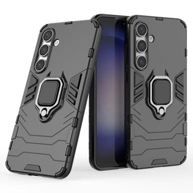 SKALO Samsung S24 FE Armor Hybridi metallirengas kuori - Musta