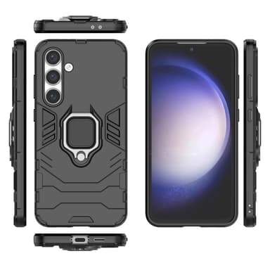 SKALO Samsung S24 FE Armor Hybridi metallirengas kuori - Musta